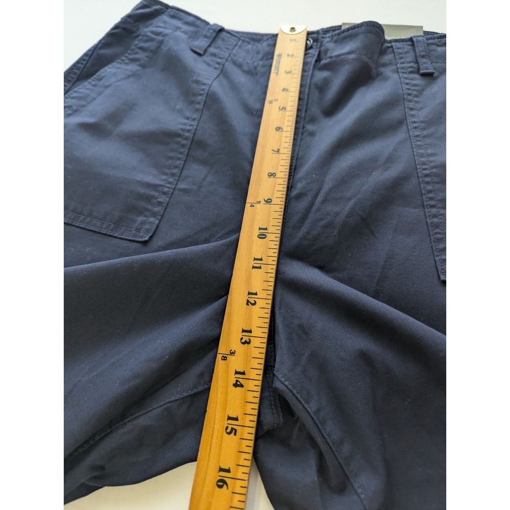 Talbots Patch Pocket Crop Pants Women 16 Navy Blue High Waist Straight Stretch - Picture 8 of 10